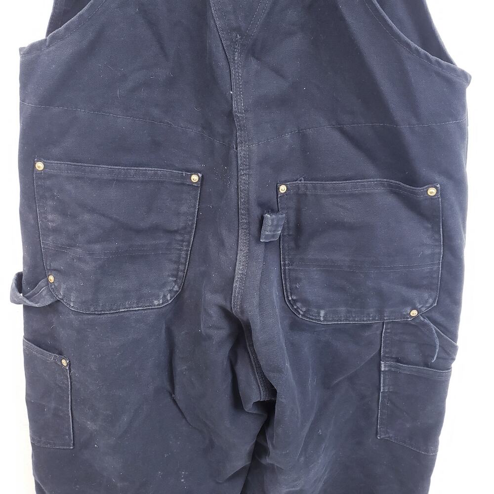 Carhartt Overalls Mens 36x30 Black Bib Double Knee Insulated R02 BLK - Picture 7 of 11